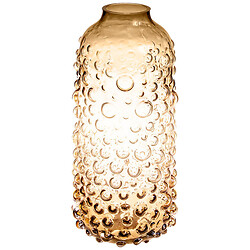 Ваза для цветов стеклянная фигурная рельефная, 31х6 см