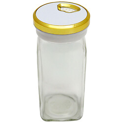 Емкость для специй стеклянная с белой крышкой