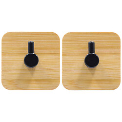 Набор крючков настенных бамбуковых клейких квадратных, 2 шт.