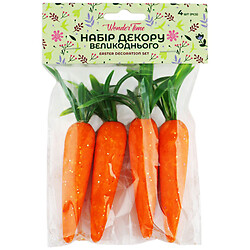 Набор декора пасхального WonderTime "Морковь", 4 шт.