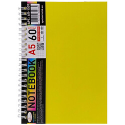 Блокнот А5, 60 л., пластик, 1 розділ., пружина збоку, мікс кольорів, Mic