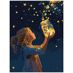 Картина по номерам с красками металлик "Девочка и звездочки", 30х40 см, Ідейка