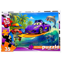 Мягкие пазлы "Тачки на пляже", 35 элементов, Dankotoys