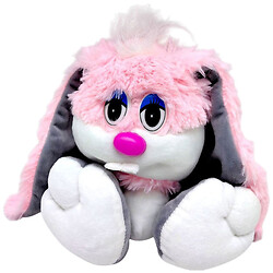 Мʼяка іграшка "Зайка-коротунчик", 30 см, рожевий з сірим, Nikopol