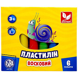 Пластилін круглий, 6 кольорів, Школярик