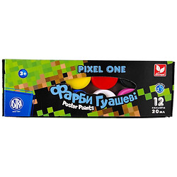 Краски гуашевые "Pixel One", 12 цветов по 20 мл., Школярик