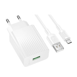 СЗУ Borofone BAS72A, С кабелем, MicroUSB, Белый