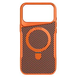 Чехол (накладка) Apple iPhone 17 Pro Max, Epik Metal Buttons Carbon Ring, MagSafe, Оранжевый