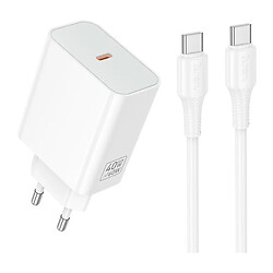 СЗУ Hoco C162A Source, С кабелем, Type-C, Белый