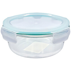 Контейнер харчовий скляний круглий з пластиковою кришкою, 600 мл