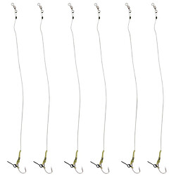 Набор рыболовных крючков с поводками, 6 шт