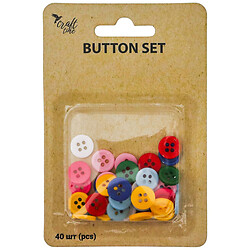 Набір ґудзиків Craft time кольорових, 40 шт
