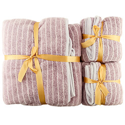 Набор полосатых полотенец микрофибра 35х75 см, 70х140 см, 3 шт.