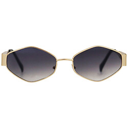 Солнцезащитные очки женские в металлической оправе.