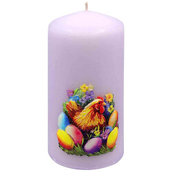Свеча декоративная цилиндрическая аппликация Pako-If "Пасха", 55х100 мм