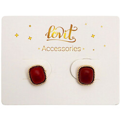 Серьги-гвоздочки женские металлические с камешками