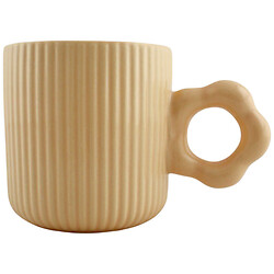 Чашка порцелянова ребриста з фігурною ручкою Almo, 320 мл