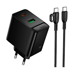СЗУ Borofone BAS16A Erudite, Type-C, З кабелем, Чорний