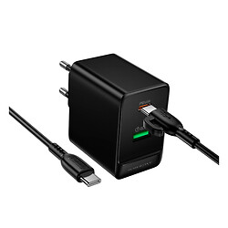 СЗУ Borofone BAS17A Erudite, Type-C, З кабелем, Чорний