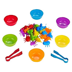 Логическая игра, сортер, 36 элементов, 6 тарелочек, 2 пары щипцов, Mic