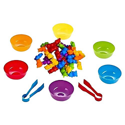 Логическая игра, сортер, 42 элементов, 6 тарелочек, 2 пары щипцов, Mic