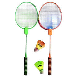 Набор для бадминтона с подсветкой, 2 ракетки и 3 световых воланчика в защитном чехле, Mic