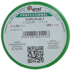 Проволочный припой CYNEL Sn99Cu07, 100 гр.