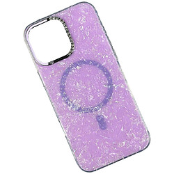 Чохол (накладка) Apple iPhone 14 Pro, Luxury Iridescent Marble, MagSafe, Фіолетовий