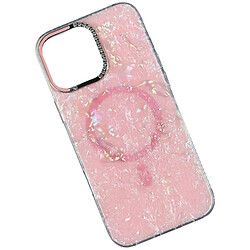 Чехол (накладка) Apple iPhone 15 Pro Max, Luxury Iridescent Marble, MagSafe, Розовый