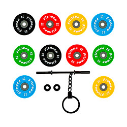 Брелок Гантеля, Разноцветный