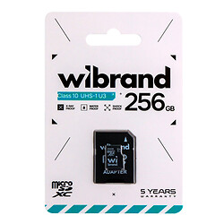 Карта пам'яті Wibrand microSDXC UHS-1 U3, 256 Гб.