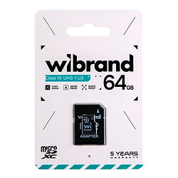 Карта пам'яті Wibrand microSDXC UHS-1 U3, 64 Гб.