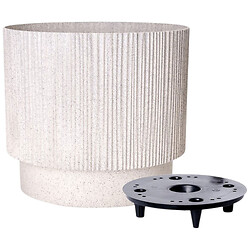 Вазон для квітів пластиковий із вставкою Алеана Осло Wood троянда, d=20 см