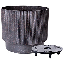 Цветочный вазон со вставкой Алеана Осло Wood гранит, d=12 см