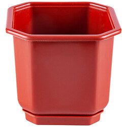 Вазон для цветов пластиковый с подставкой Дама терракот, 12х12 см