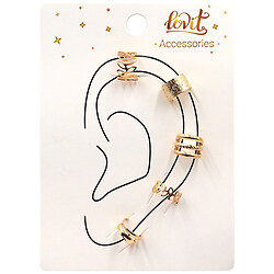 Набор женских металлических серёжек-каффов