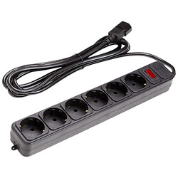 Сетевой удлинитель PowerPlant PPUA10M30S6, 3.0 м., Черный