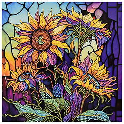 Алмазная мозаика "Удивительные подсолнухи", 30х30 см, Strateg