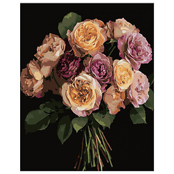 Картина за номерами на чорному тлі "Помаранчевий букет", 40 x 50 см, Strateg