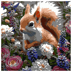 Картина за номерами "Білка серед квітів", 30х30 см, Strateg