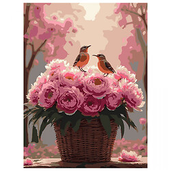 Картина за номерами "Півонії з пташками", 30х40 см, Strateg