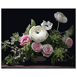 Картина по номерам на черном фоне "Нежный цветочный натюрморт", 40 x 50 см, Strateg