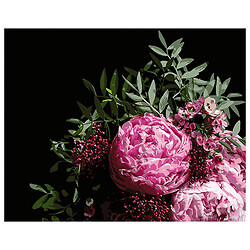 Картина по номерам на черном фоне "Букет розовых пионов", 40х50 см, Strateg