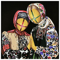 Картина по номерам на черном фоне "Вместе", 40х40 см, Strateg