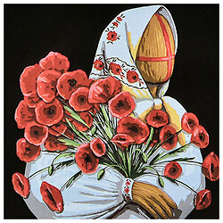 Картина по номерам на черном фоне "Маковия", 40х40 см, Strateg