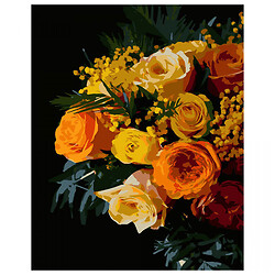 Картина по номерам на черном фоне "Оранжевые цветы", 40х50 см, Strateg