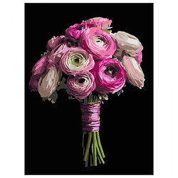 Картина по номерам на черном фоне "Розовый букет", 40х50 см, Strateg