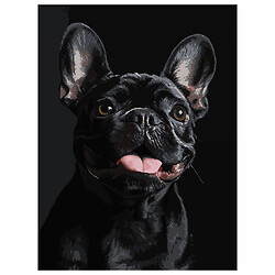 Картина по номерам на черном фоне "Французский черный бульдог", 30х40 см, Strateg