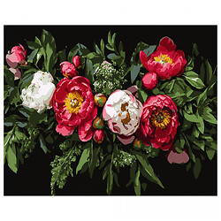 Картина за номерами на чорному тлі "Квіткова композиція", 40х50 см, Strateg