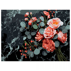 Картина за номерами на чорному тлі "Квітковий букет", 30х40 см, Strateg